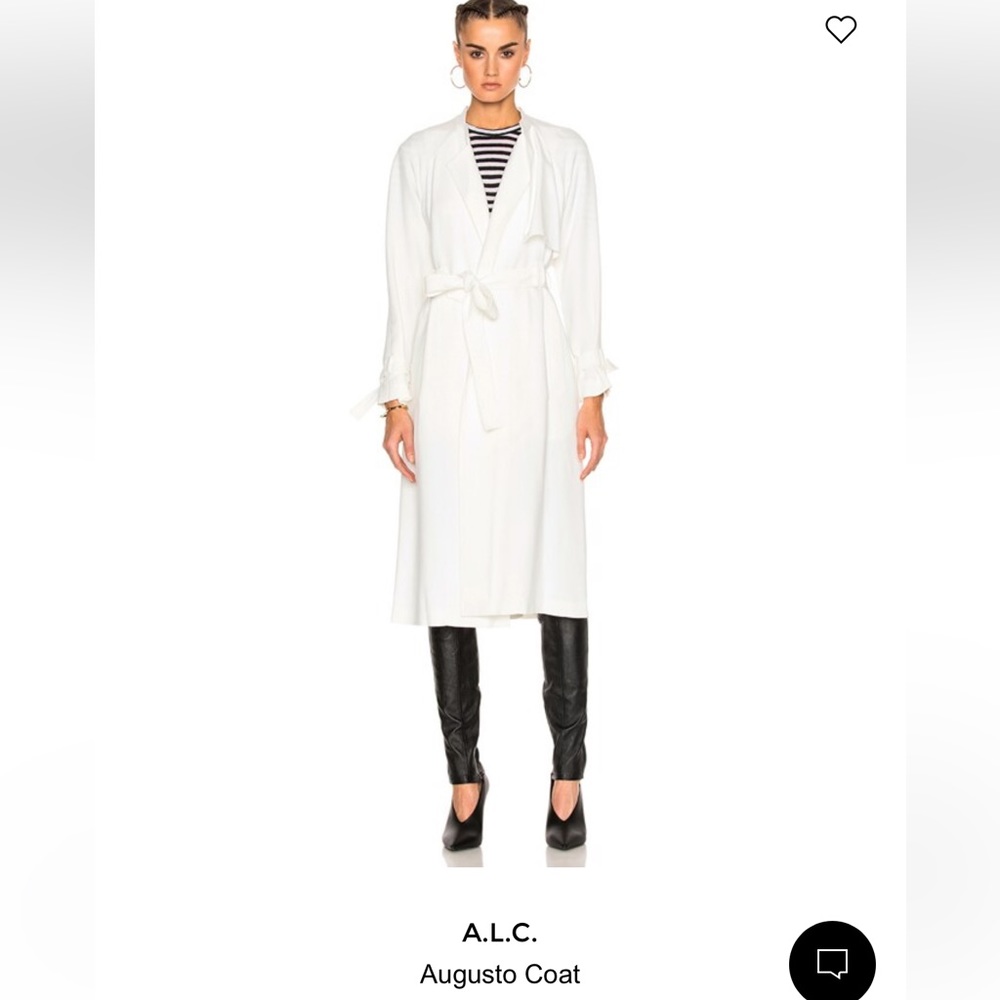 A.L.C. Agusto Trench Coat in Eggshell